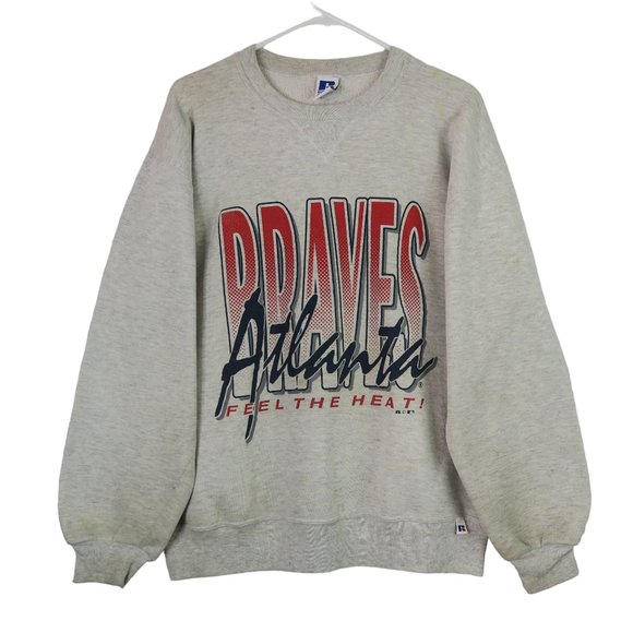 Russell Athletic Other - Vintage USA Atlanta Braves Feel The Heat Heather Gray Crewneck - Large